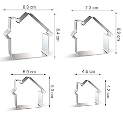 House Cookie Cutters Shapes Set - 4 Pieces