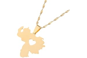 CHUANGBANG JEWELRY Venezuela Map Pendant for Women Venezuela Heart Jewelry Venezuelans Items