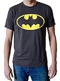 Batman Classic Logo Mens Charcoal Heather T-Shirt