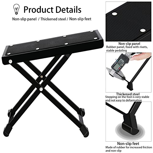 EASTROCK Guitar Foot Stool Height Adjustable Folding Foot Rest Made of