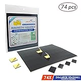 Multi-Use Adhesive Magnets by Jack Chloe,1 Magnetic Strips of 74 Magnetic Squares of 2 Different Sizes, Heavy Duty Magnets with Self Adhesive Backing, Magnetic Tape for Refrigerator and DIY Project