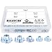 Hilitchi 105-Pcs M4 5 6 8 10 Zinc Plated Steel T-Nut Pronged Tee Assortment Kit for Wood, Rock Climbing Holds, Cabinetry, Furniture and More