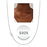 IEFWELL S925 Sterling Silver Chain Necklace for Women - 1.2 mm Sterling Silver Cable Chain, Sturdy hypoallergenic, 14/16/18/20/22/24 Inch Jewelry Gifts for Men Women