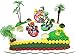 MARIO BROTHERS MARIO KART Racing Themed Birthday Cake Topper Set Featuring Figures and Decorative Themed Accessories