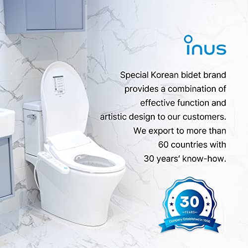 Inus N22 Korean Electric Bidet Toilet Seat, Heated Seat, Air Dryer