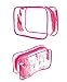 JAVOedge 3 Pack Pink and Clear PVC Toiletry Bag Set with Zipper for Vacation, Bathroom, Storage (3 Sizes)
