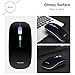 Wireless Rechargeable Mouse,Attoe Slim Portable USB Mouse with USB Dongle & Breathing RGB LED Light, Optical Computer Mice for PC, Tablet, Laptop and Windows/Mac (Black)thumb 4