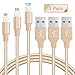 Lightning Cable Novtech 3 Pack 3ft 6ft 10ft Extra Long Charging Cable Fast Charging Cord Certified Charger Cord for iPhone iPad Air iPad mini iPod, Gold