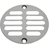 Danco 88921 Slotted Design Shower Drain Strainer, For Use With 3-3/8 in Shower Drains, Steel, Chrome Plated