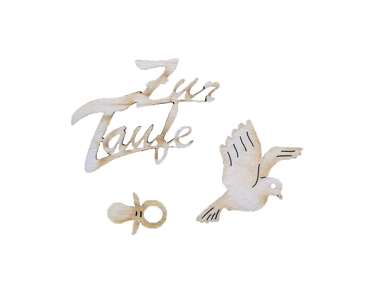 'Petra's Craft News A SZH67S21 Christening Card Making Set – Consisting of 20 Wooden Pieces and One Wooden Dummy – 20 mm