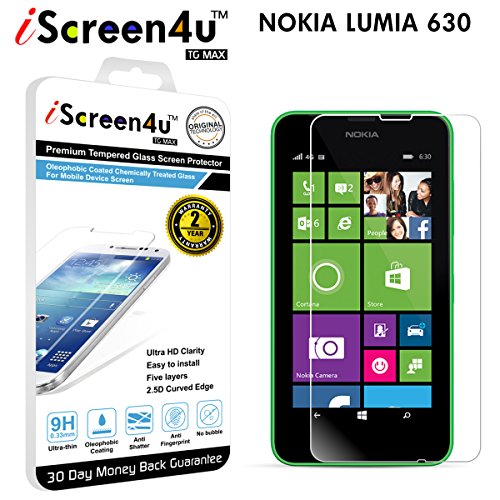 Lumia 630/635 Screen Protector - iScreen4u TG MAX 2.5D Rounded Edge 0.33mm Ultra-thin Tempered Glass Screen Protector with a 2-year limited warranty (Nokia - Lumia 635/630)
