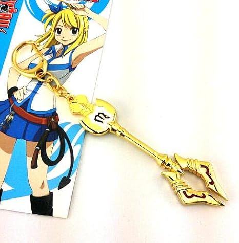Momoso Store Fairy Tail Anime Lucy Heartphilia Zodiac Keys Leo Gemini Aquarius Virgo Keychain 9cm Double 3d Anime Accessories Nice Key Chain Amazon Com