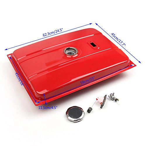 Areyourshop 7 Gallon Generator Fuel Tank Universal Secondary Gas Tank Generator Petcock Filter Gauge Cap