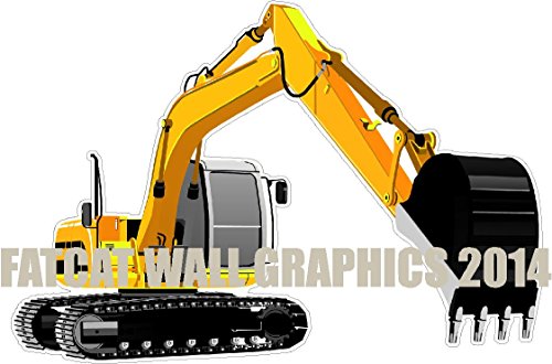 Busa Excavator WALL DECAL Graphic Vinyl Childrens Removable Reusable Kids Room Man Cave Garage Den Art Sticker Decor