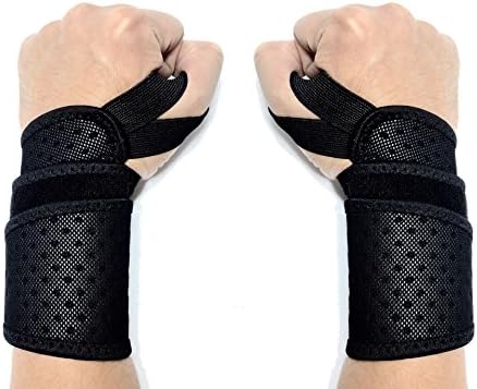 Wrist Wraps By Care Beyond Fitness - 18" (Pair of Two Wraps) with Thumb Loop - Ultra Ventilative, Extremely Soft, Robust Weaving, Machine Washable, Best Quality