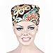 JoyRing 4 Pack Unisex Adjustable Surgical Hat Scrub Cap with Sweatband for Ponytail and Free Reusable Cotton Mask, One Size Fit Most