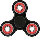 Balai Tri-Spinner Fidget Toy Hand Spinner EDC Focus Toy Perfect For ADD, ADHD, Anxiety, and Stress Relief (Black/Red)