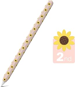 NIUTRENDZ Sunflower Case for Apple Pencil 2nd Generation Cover Protective Silicone Sleeve Skin Accessories Compatible with Apple Pencil 2nd Gen (Pink)