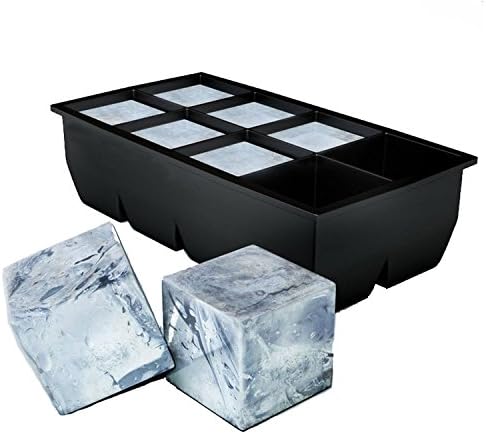 UnicGlam Large Ice Cube Tray 2 Pack set with 2 Inch Square Cubes Tray to Keep Your Drink Chilled