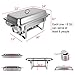 ROVSUN 8 Qt 8 Pack Full Size Upgraded Stainless Steel Chafing Dishes Buffet Silver Rectangular Catering Chafer Warmer Set with Trays Pan Lid Frame Stand Frame for Kitchen Party Banquet Dining