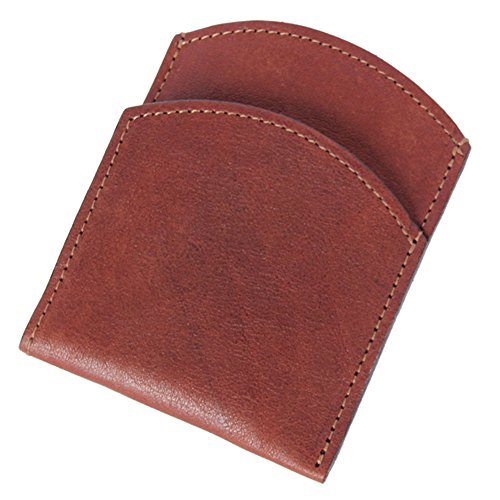 Mens Leather Front Pocket Wallet Slim Two Pockets Brown USA Made