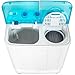 Best Choice Products Portable Mini Twin Tub Compact Washing Machine and Dryer Combo, 18-Pound Load Capacity, w/ 15-Minute Timer, Drain Hose, Spin Dry Cycle, White/Blue