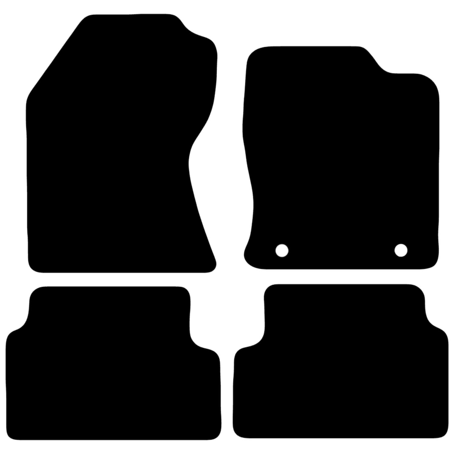 Carsio Carpet Car Mats For Ford Focus MK1 1998 2004 4 Piece Set with 2 Oval Clips Tailored Fit Floor Mat Complete Accessory Black Custom Fitted - All Weather, Anti-Slip Backing & Black Trim