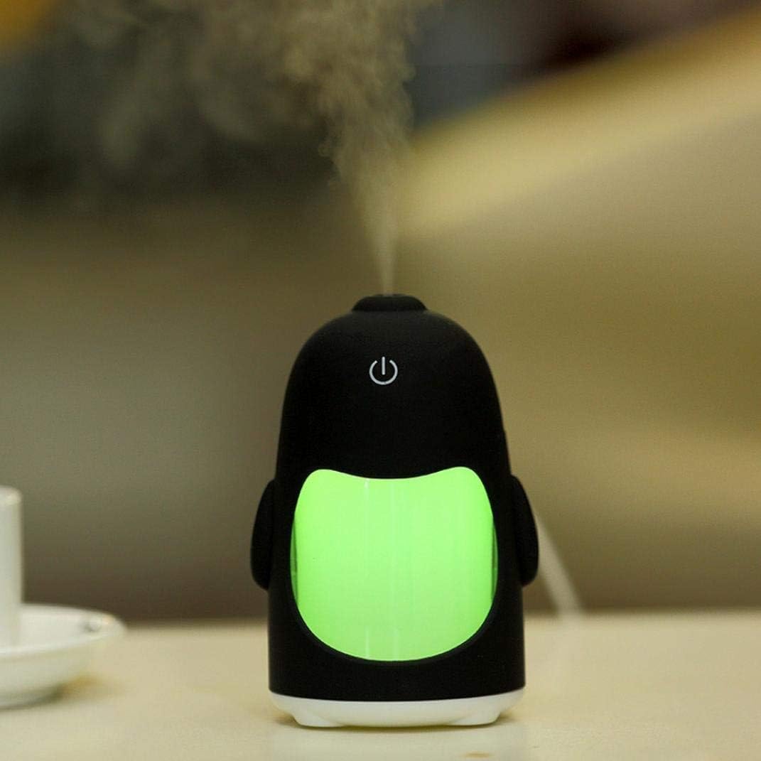 HEMIZA Penguin Shaped Cool Mist Air Diffuser Humidifier with Color Changing LED Night Light for Car, Office, Home