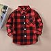 Happy GoGo Kid Girl Boy Long Sleeve Button Down Plaid Flannel Shirt (Red-Black, 2T)