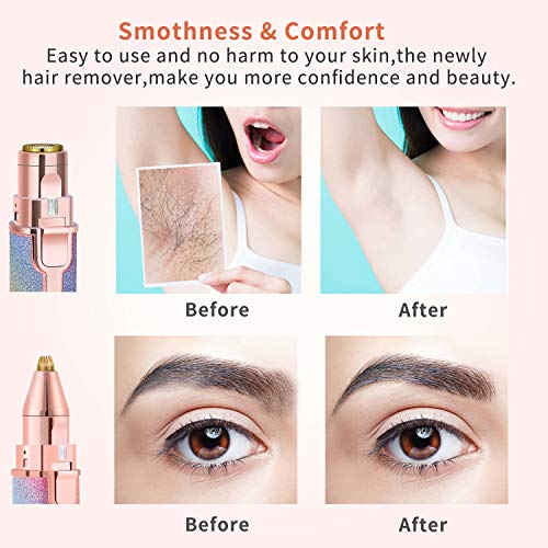 Electric Hair Remover Trimmer for Women，Rechargeable 2 in 1 Flawless