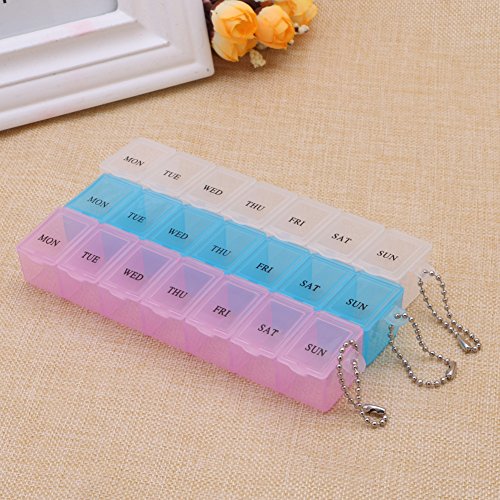 BYNNIX 7 Day Transparent Storage Box Jewelry Ornament Drug Compartment Display Case - Thumbnail 5