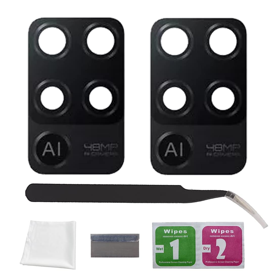 Eonpam 2 Pack Rear Back Camera Lens Glass Replacement for (OPPO Reno5 Lite) Original Quality with Professional Repair Kit — image 1