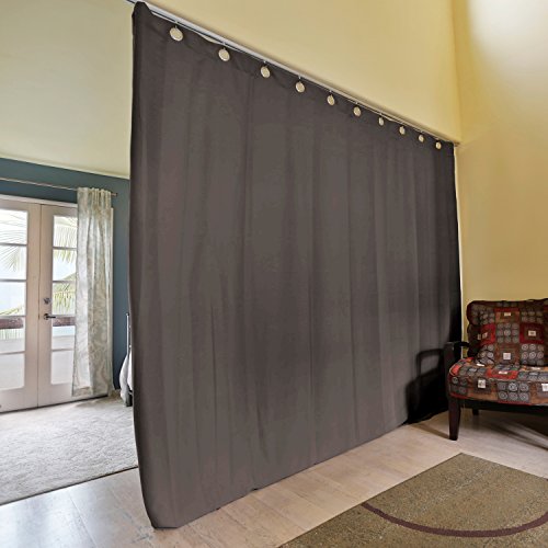 RoomDividersNow Premium Heavyweight Ceiling Track Room Divider Kit - Small A, 8ft Tall x 3ft - 4ft 6in Wide (Dark Chocolate) - Thumbnail 2