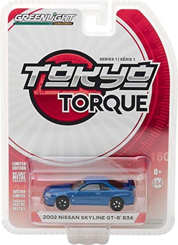 29880-E | 1:64 Tokyo Torque Series 1 - 2002 Nissan Skyline GT-R (R34) - Bayside Blue Solid Pack