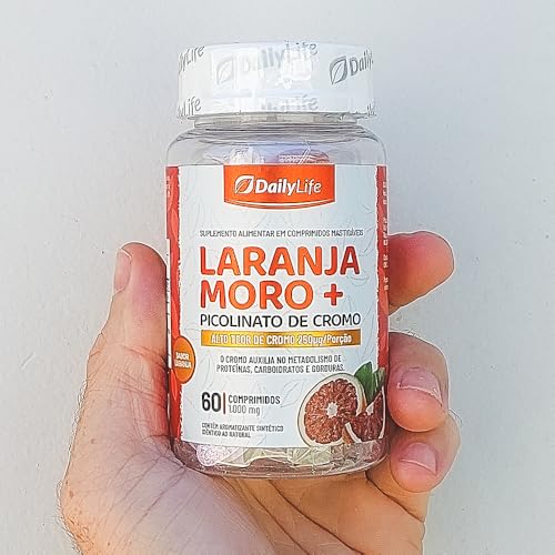 Kit 3x Laranja Moro + Picolinato de Cromo Chromium Picolinate 250mcg 60 Comprimidos Mastigaveis Importado - Daily Life