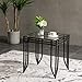 Roundhill Furniture Matrix 3-in-1 Metal Frame Accent Coffee & 2 End Table Set