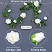 PARTY JOY 2pcs Flower Garland Fake Rose Vine Artificial Flowers Hanging Rose Ivy Hanging Baskets Wedding Arch Garden Background Decor（White）