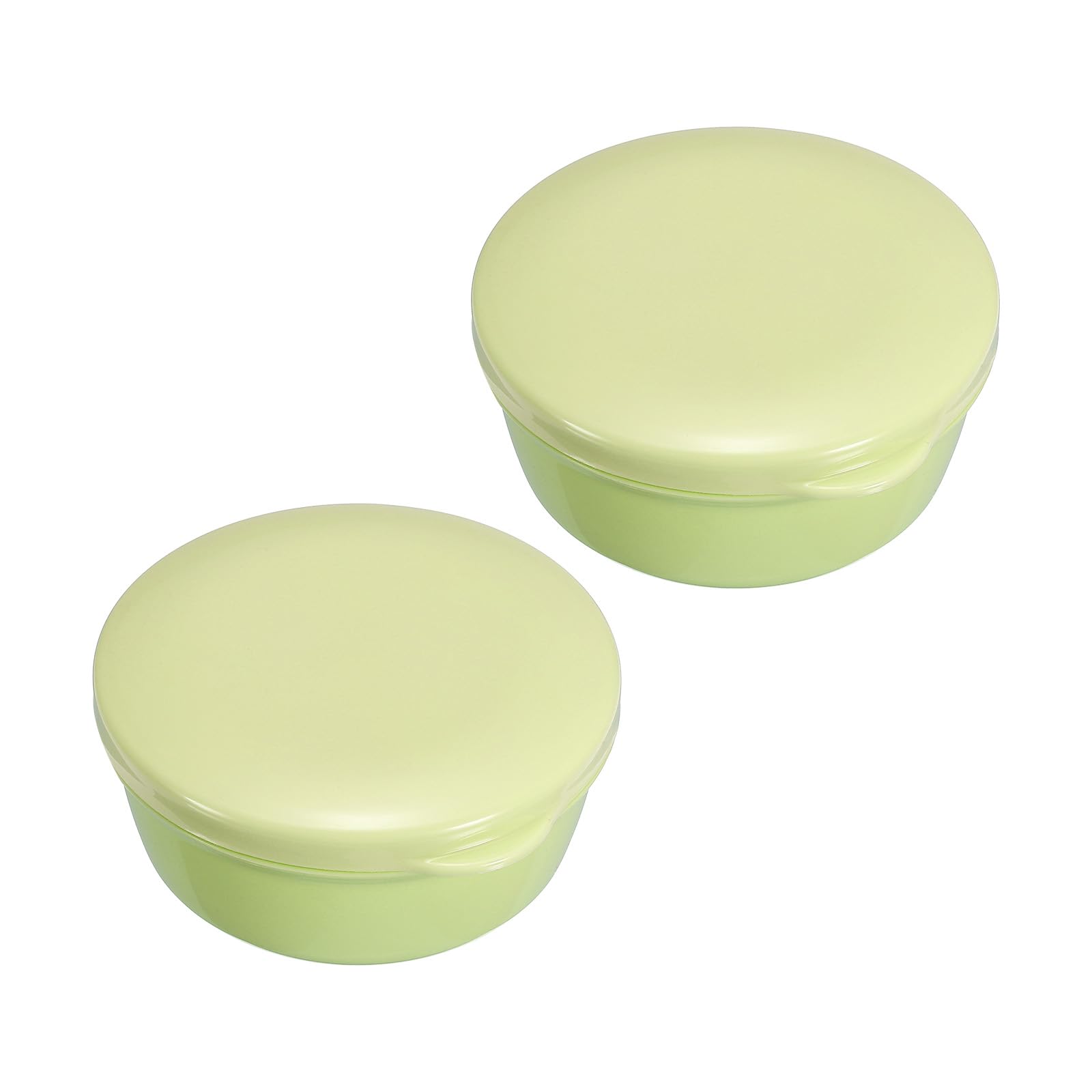 PATIKIL Travel Soap Container, 2 Pack Round Soap Holder Portable Soap Case Box with Leakproof Lid for Traveling, Bathroom, Gym Shower, Green