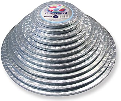PMERound Cake Board 0.4 in Thick, 15-Inch, Silver