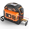 Laser Tape Measure 2-in-1, Laser Measure 131 Ft, Tape Measure 16 Ft Metric and Inches with LCD Digital Display, Movable Magnetic Hook, Screwdriver, Nylon Coating for DIY, Construction - TM-L01