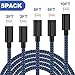 TNSO MFi Certified Phone Cable 5Pack 3FT 3FT 6FT 6FT 10FT Nylon Braided USB Charging & Syncing Cord Compatible with Phone Xs max Phone 8 8 Plus 7 7 Plus 6s 6s Plus 6 6 Plus (Blue)