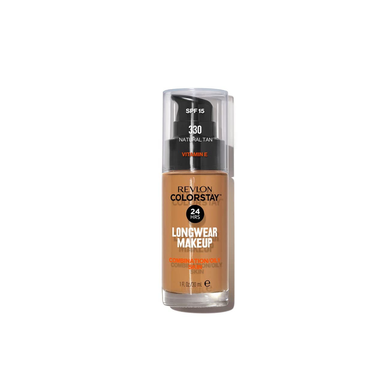 Revlon Colorstay Liquid Foundation Makeup for Combination/Oily Skin SPF 15, Longwear Medium-Full Coverage with Matte Finish, Natural Tan (330), 30 ml (Pack of 1), 330 Natural Tan