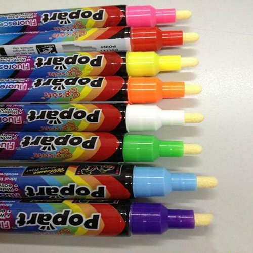 Slendima Sale! 8 Colors in 8 Pcs 3 mm Liquid Chalk Fluorescent Markers,Highlighter Pens for Labels,Board Bistro,Windows, Glass Sign