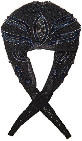 Vegas Flapper Turban in Black Navy