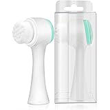 Face Brush - Manual Facial Cleansing Brush And Pore Cleansing Manual Dual Face Brush For Sensitive, Delicate, Dry Skin (Blue)