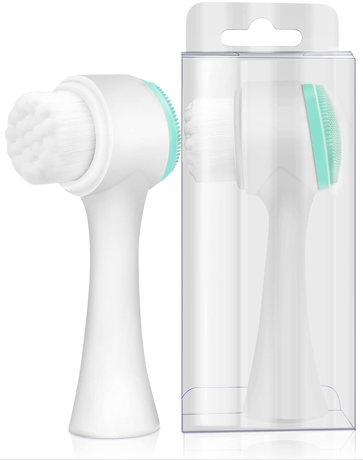Face Brush - Manual Facial Cleansing Brush And Pore Cleansing Manual Dual Face Brush For Sensitive, Delicate, Dry Skin (Blue): Beauty