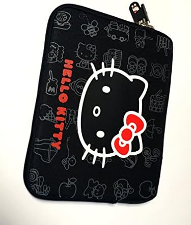 Hello Kitty Bag Protective Sleeve Case for Ipad 2 3 4 / iPad Air / iPad Air2 Google Nexus Hp Touchpad Motorola Xoom, Smasung Galaxy Tab 10.1V, and any 10.1inch or less Tablet (BLACK)