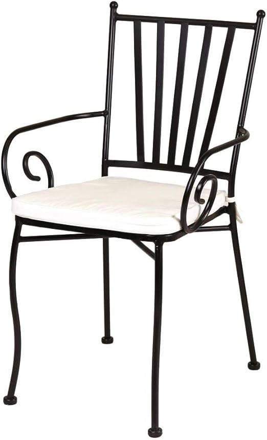 Silla apilable para jardín de Hierro Negra Garden - LOLAhome: Amazon.es