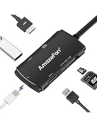 USB C Hub, amazefan adaptador de USB C 3.1 con tipo C puerto de carga, salida HDMI, 2 puertos USB 3.0, SD y TF lector de tarjetas, una USB-C a Puerto de PC para MacBook Pro y más dispositivos USB C (Gris Espacial) L