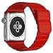 Apple Watch Band, JETech 42mm Genuine Leather Loop with Magnet Lock Strap Replacement Band for Apple Watch 42mm All Models No Buckle Needed (Red) - 2182